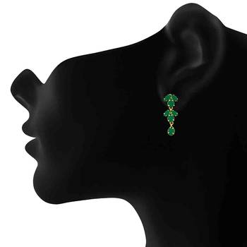 Green crystal earrings 2