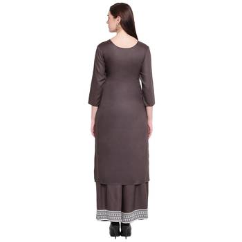 Grey printed rayon kurtas-and-kurtis 2