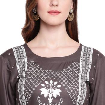 Grey printed rayon kurtas-and-kurtis 5