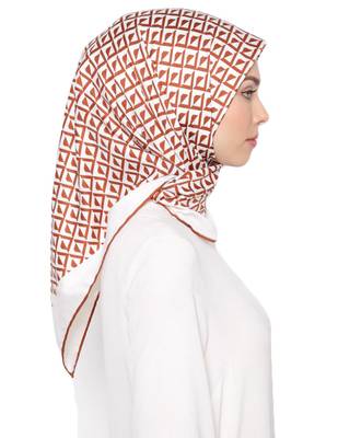 Women'S 110 * 110 Cm Printed Satin Silk Square Hijab Scarf Dupatta 1