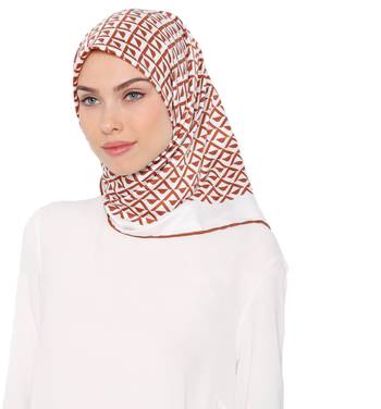 Women'S 110 * 110 Cm Printed Satin Silk Square Hijab Scarf Dupatta 3