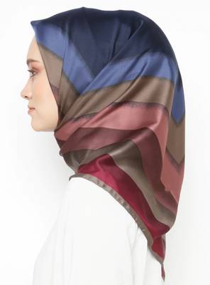 Women'S 110*110 Cm Printed Smoothy Silk Square Scarf Hijab 1