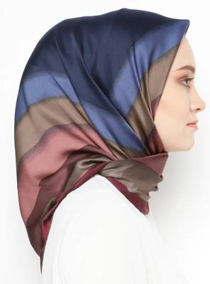 Women'S 110*110 Cm Printed Smoothy Silk Square Scarf Hijab 4