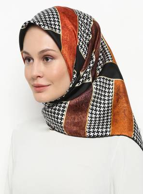 Women'S 110*110 Cm Printed Smoothy Silk Square Hijab Scarf 2
