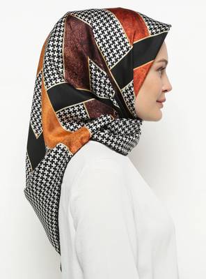 Women'S 110*110 Cm Printed Smoothy Silk Square Hijab Scarf 4