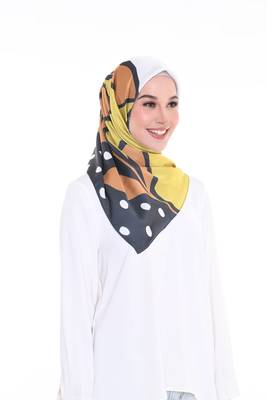 Women'S Daily Wear Printed Smoothy Silk Square Scarf Hijab 1