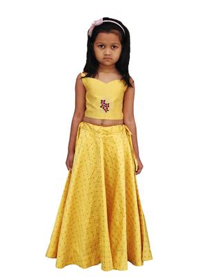 Kids Yellow Blouse And Lehenga Choli 1