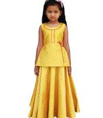 Kids Yellow Top And Lehenga Choli