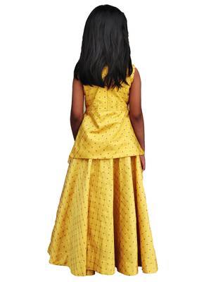 Kids Yellow Top And Lehenga Choli 2