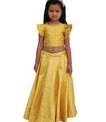 Girls Yellow Blouse And Lehenga Choli Set