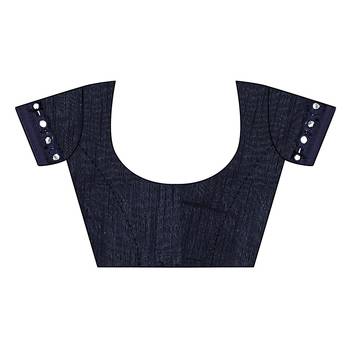 Navy blue printed lycra saree with blouse 5