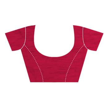 Maroon printed lycra saree with blouse 4