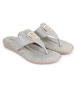 Beautiful Grey color synthetic material flats for women's