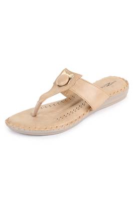 Beautiful Beige color synthetic material flats for women's 2