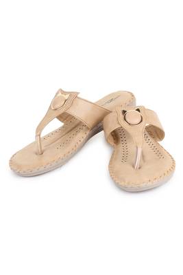 Beautiful Beige color synthetic material flats for women's 4