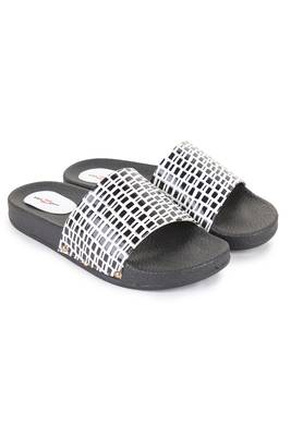 Beautiful Black color synthetic material flats for women's 1