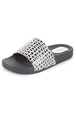 Beautiful Black color synthetic material flats for women's 2