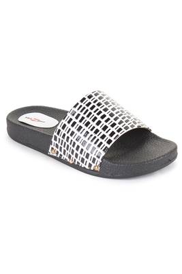 Beautiful Black color synthetic material flats for women's 3