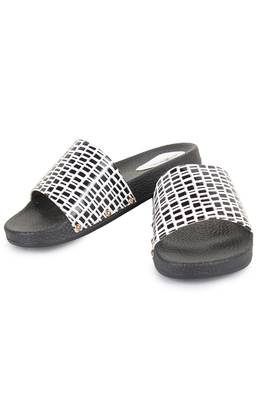 Beautiful Black color synthetic material flats for women's 4