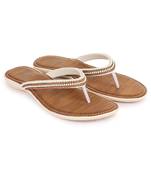 Beautiful Copper color synthetic material flats for women's