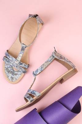 Beautiful Blue  closed back  flat sandals  1