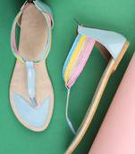 Beautiful blue  closed back  flat sandals 