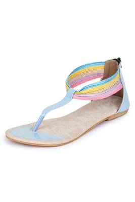 Beautiful blue  closed back  flat sandals  3