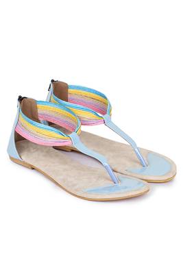 Beautiful blue  closed back  flat sandals  5