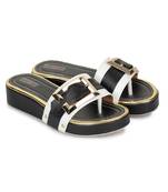 Shezone Beautiful black  toe separator   flat forms sandals 