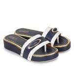 Shezone Beautiful blue  toe separator   flat forms sandals 