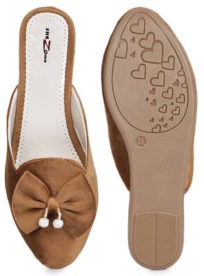 Shezone Beautiful Brown  slip on mules flat sandals  5