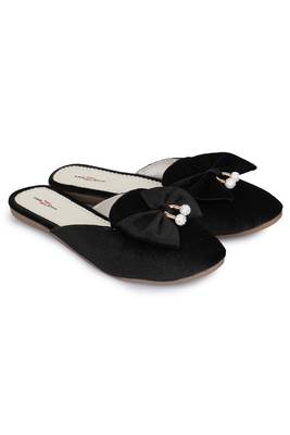 Shezone Beautiful Black slip on mules flat sandals  1