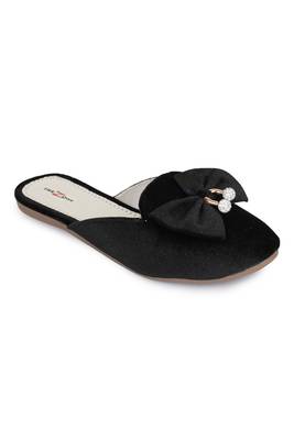 Shezone Beautiful Black slip on mules flat sandals  2