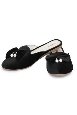 Shezone Beautiful Black slip on mules flat sandals  3