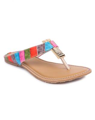 multicolor solid synthetic sandals 1