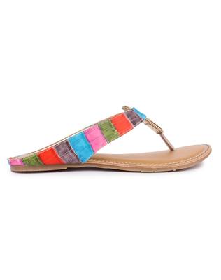 multicolor solid synthetic sandals 2