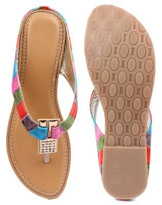 multicolor solid synthetic sandals 4