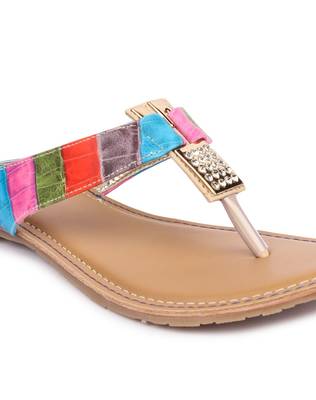 multicolor solid synthetic sandals 5