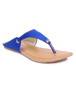 Blue solid synthetic sandals 1