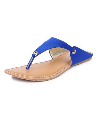 Blue solid synthetic sandals 2