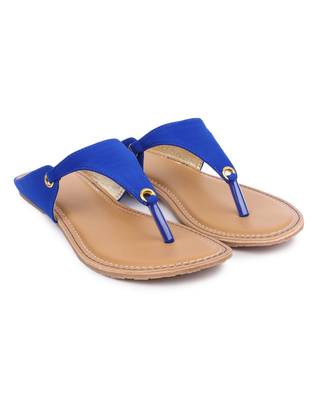 Blue solid synthetic sandals 3