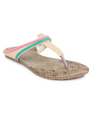 Beige solid synthetic sandals 1