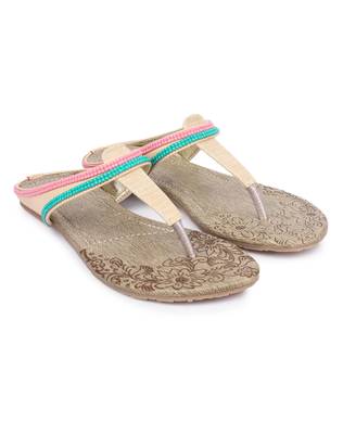 Beige solid synthetic sandals 3