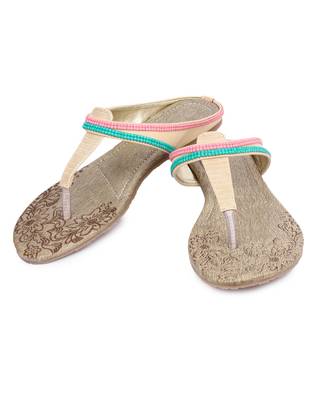 Beige solid synthetic sandals 4