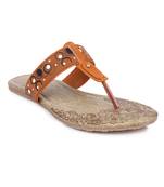 Brown solid synthetic sandals