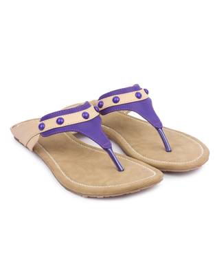 Purple solid synthetic sandals 3