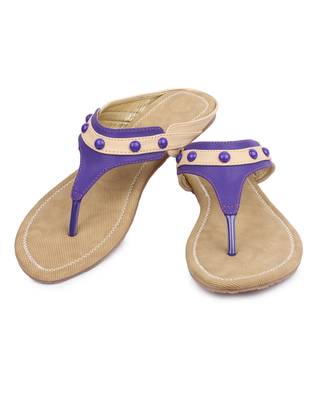 Purple solid synthetic sandals 4