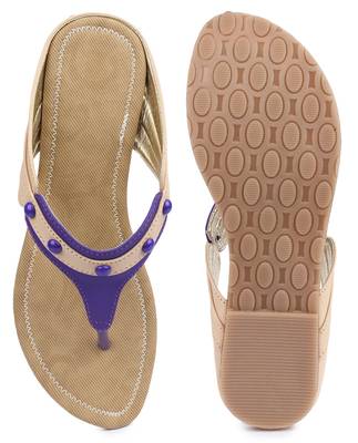 Purple solid synthetic sandals 5