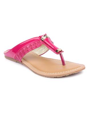 Pink solid synthetic sandals 1
