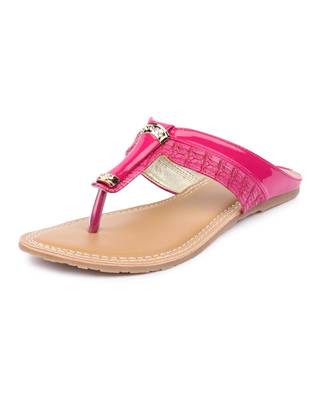Pink solid synthetic sandals 2